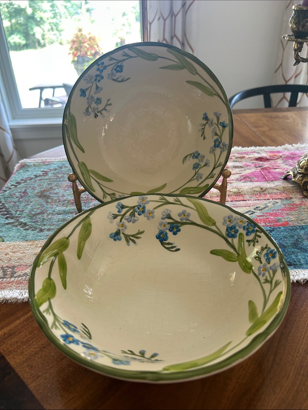 Lot of 2 vintage FRANCISCAN Forget Me Not vegetable serving bowls 70s
